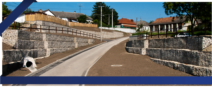 Sycons Kft. - Straßenbau und Abstützung von Ufermauern mit Gabionelementen